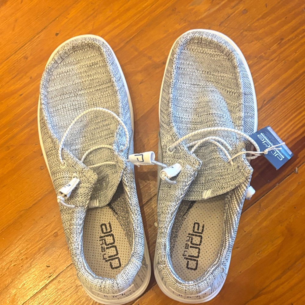 Hey Dude Light Gray Knit Shoes